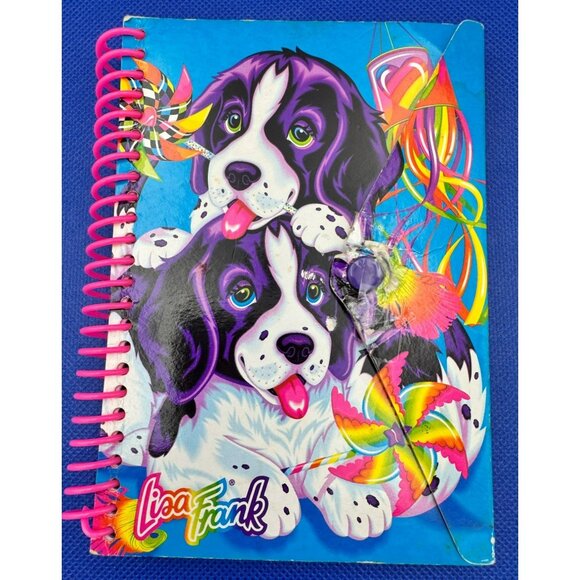 Lisa Frank Small Spiral Bound Notebook Violet & Velvet Puppies 90 Sheets Ruled P - Picture 1 of 11